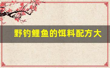 野钓鲤鱼的饵料配方大全(野钓鲫鱼鲤鱼用什么饵料最好)