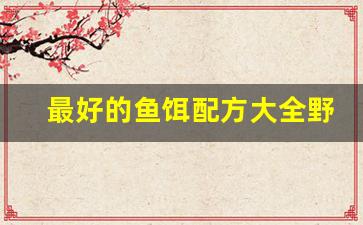 最好的鱼饵配方大全野钓鱼钩(最好的鱼饵配方大全野钓鱼钩怎么用)