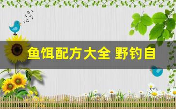 鱼饵配方大全 野钓自制视频教程(鱼饵配方大全 野钓自制视频教程下载)