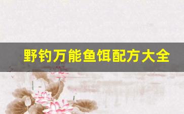 野钓万能鱼饵配方大全(野钓万能饵料配方大全)