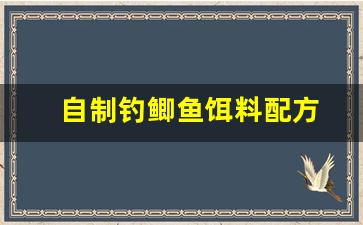 自制钓鲫鱼饵料配方(自制钓鲫鱼饵料配方霍香正气液维生素B2配方)