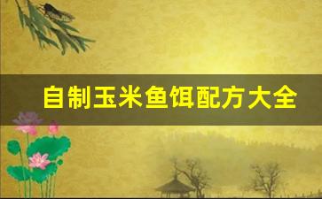 自制玉米鱼饵配方大全野钓(自作玉米鱼饵)