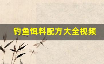 钓鱼饵料配方大全视频(钓鱼饵料配方大全视频讲解)