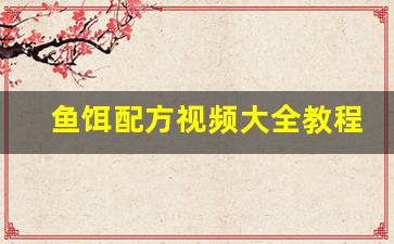 鱼饵配方视频大全教程(鱼饵配方视频大全教程下载)