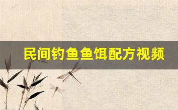 民间钓鱼鱼饵配方视频大全(民间鱼饵吧)