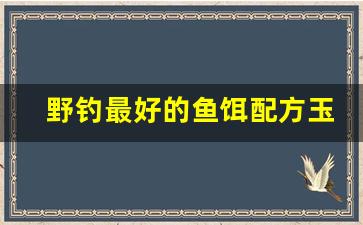 野钓最好的鱼饵配方玉米怎么配比(野钓用玉米怎么样)