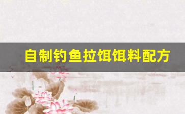 自制钓鱼拉饵饵料配方(自制拉饵配方配料)
