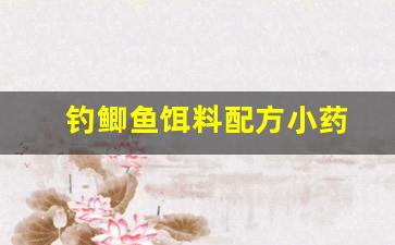 钓鲫鱼饵料配方小药(钓鲤鱼鲫鱼用什么饵料最好)