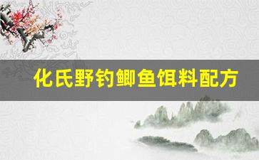 化氏野钓鲫鱼饵料配方(化氏鲫鱼饵料配方大全夏季鲫鱼配方饵料)