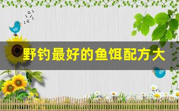 野钓最好的鱼饵配方大全图解(野钓最经典的几款饵料搭配)