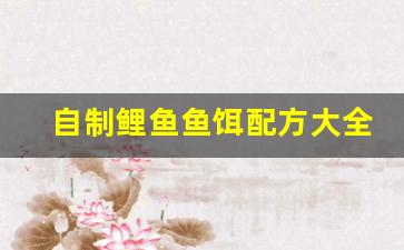 自制鲤鱼鱼饵配方大全图片(自制鲤鱼鱼饵配方大全图片及价格)